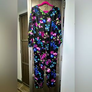 Juicy Couture Silk Floral Pants Jumpsuit Romper w. Back Tie (Retail $198)